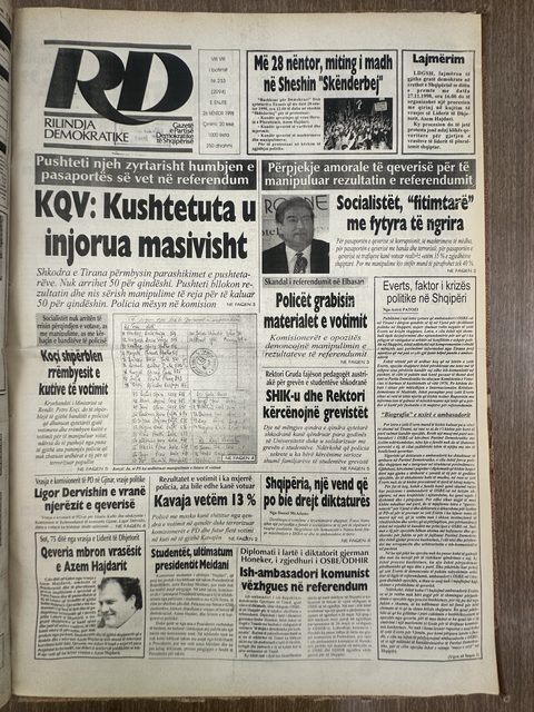 Rilindja Demokratike 1998-11-26